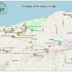 A map of the town of Webster displaying all of Webster's trails.