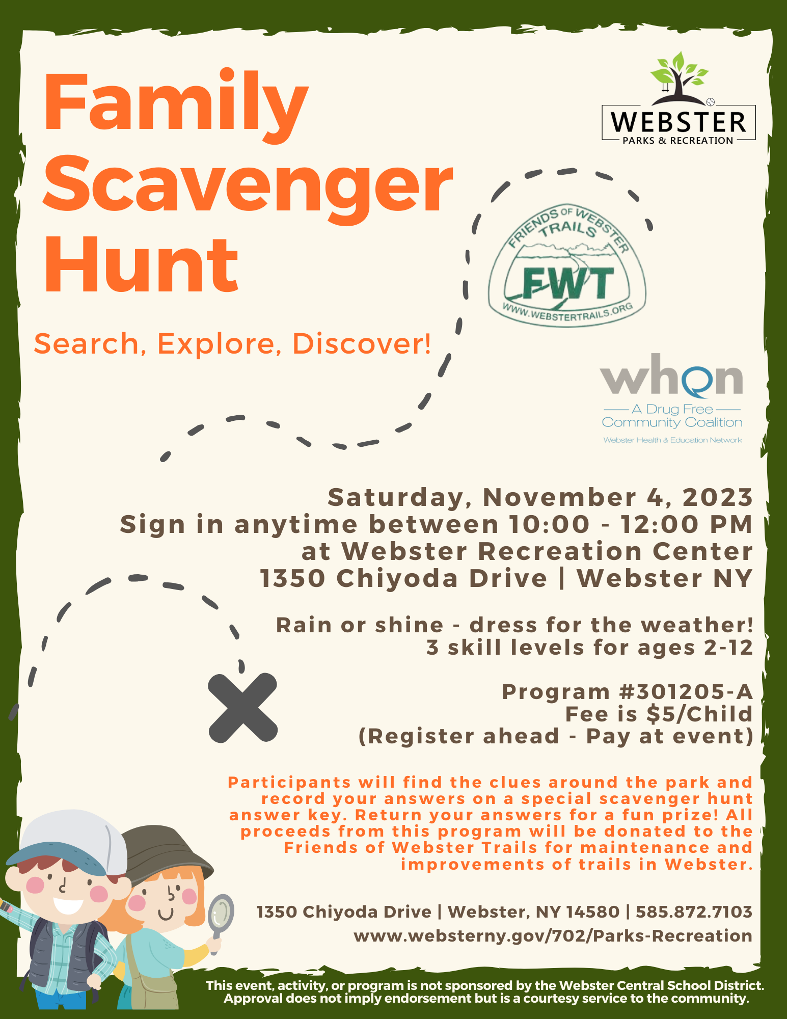 A handout flyer for the Family Scavenger Hunt.