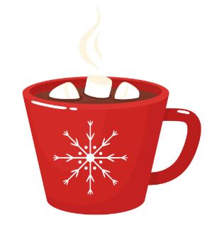 Red mug of steaming hot cocoa with marshmellows